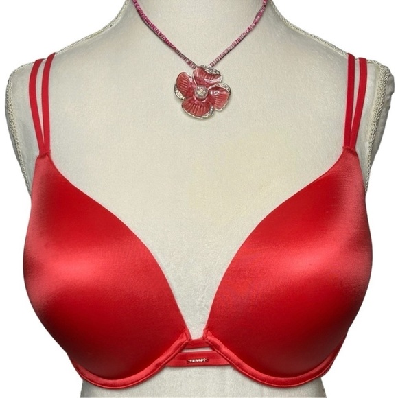 VICTORIA’S SECRET Very Sexy Push-up Double straps Rhinestones Pink 38DD/38E - Picture 3 of 16